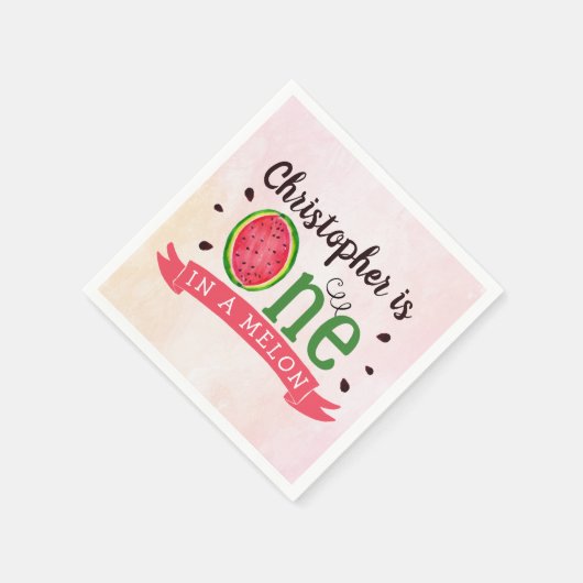 Serviette En Papier One In A Melon 1er Anniversaire (Coin)