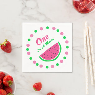 Serviette En Papier One In A Melon 1er Anniversaire