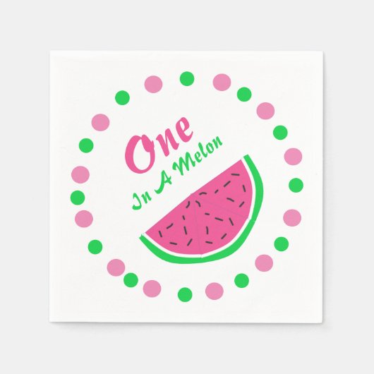 Serviette En Papier One In A Melon 1er Anniversaire (Devant)