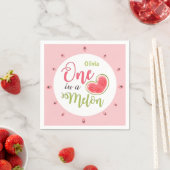 Serviette En Papier One In A Melon 1er Anniversaire Soirée Rose (En situation)