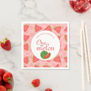 Serviette En Papier One In A Melon 1er Birthday Watermelon Motif