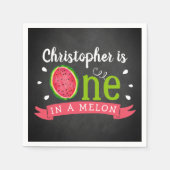Serviette En Papier One In A Melon Chalkboard 1er anniversaire (Devant)