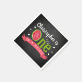 Serviette En Papier One In A Melon Chalkboard 1er anniversaire (Coin)