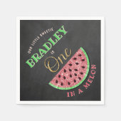 Serviette En Papier One In A Melon Chalkboard 1er anniversaire (Devant)