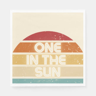 Serviette En Papier One in the Sun Retro Beach Party Napkins