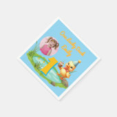Serviette En Papier One Lucky Duck Kids 1st Birthday Photo (Coin)