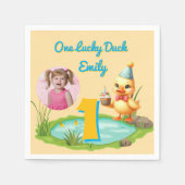 Serviette En Papier One Lucky Duck Kids 1st Birthday Photo (Devant)