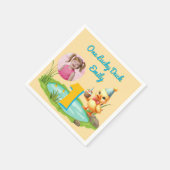 Serviette En Papier One Lucky Duck Kids 1st Birthday Photo (Coin)