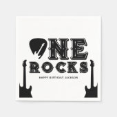 Serviette En Papier One Rocks Guitar Pick 1st Birthday Party (Devant)