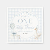 Serviette En Papier ONE Silly Goose Blue 1st Birthday Party (Devant)