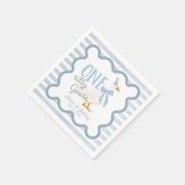 Serviette En Papier One Silly Goose Blue Bow 1st Birthday (Coin)