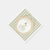 Serviette En Papier One Silly Goose Bow Gingham 1st Birthday Napkin (Coin)