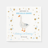 Serviette En Papier One Silly Goose Boys 1er Anniversaire (Devant)