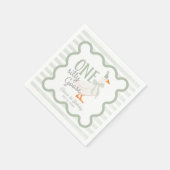 Serviette En Papier One Silly Goose Green Bow 1st Birthday (Coin)