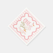 Serviette En Papier One Silly Goose Pink Bow 1st Birthday (Coin)