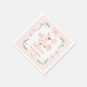 Serviette En Papier One Silly Goose Pink Bow Floral 1st Birthday (Coin)