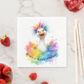 Serviette En Papier One Silly Goose Rainbow Baby Shower (En situation)