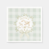 Serviette En Papier One Silly Goose Sage Gingham Gender neutral (Devant)