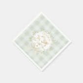 Serviette En Papier One Silly Goose Sage Gingham Gender neutral (Coin)