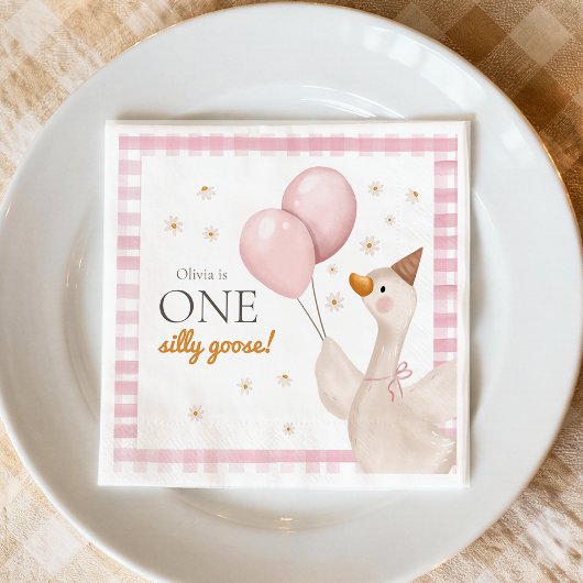 Serviette En Papier One Silly Goose Spring Party Farm First Birthday