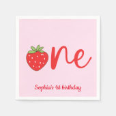 Serviette En Papier One Strawberry Birthday (Devant)