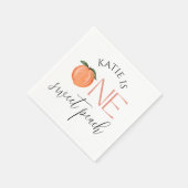 Serviette En Papier One Sweet Peach 1er anniversaire (Coin)
