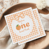 Serviette En Papier One Sweet Peach Girl 1er anniversaire
