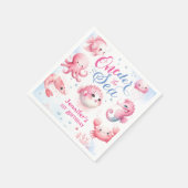 Serviette En Papier ONEder La Mer 1er Anniversaire Filles rose mignonn (Coin)