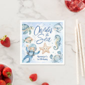 Serviette En Papier ONEder La Mer | Garçon 1er anniversaire Cute Ocean (En situation)