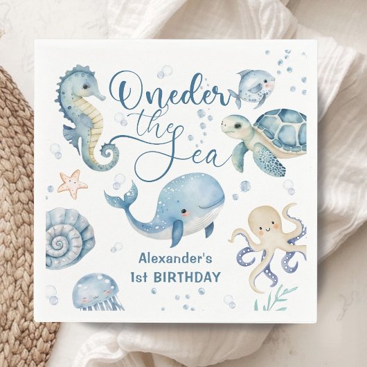 Serviette En Papier ONEder The Sea Boy 1er Anniversaire Mignonne Océan