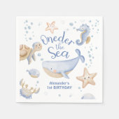 Serviette En Papier ONEder The Sea ! Boy Cute Ocean 1er anniversaire (Devant)