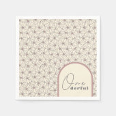 Serviette En Papier Onederful Retro Daisy Girls 1er Anniversaire (Devant)