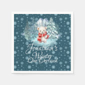 Serviette En Papier Onederland d'hiver Premier anniversaire mignon Our (Devant)