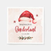 Serviette En Papier Onederland Noël Santa Hat 1er anniversaire (Devant)