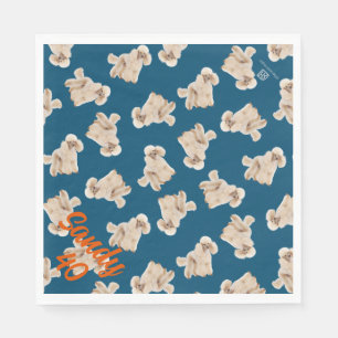Serviette En Papier Oodles de canicules (Blanc sur Bleu)