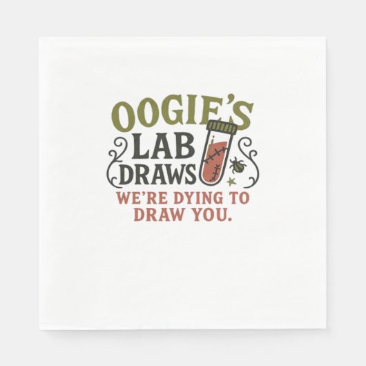 Serviette En Papier Oogie’s Lab Draws - Drôle Halloween Phlebotomiste (Devant)