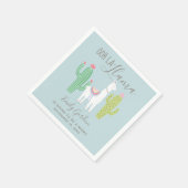 Serviette En Papier Ooh La Llama Baby shower Cute Bleu & Brown Simple (Coin)