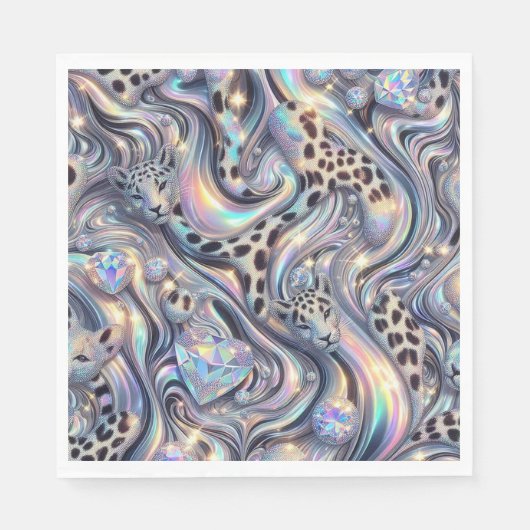 Serviette En Papier Opal Leopard Print Luxury Napkins (Devant)