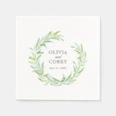 Serviette En Papier Open Laurel Wreath Mariage (Devant)