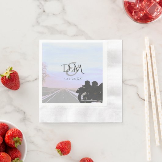 Serviette En Papier Open Road Motorcycle Mariage Réception Cocktail (En situation)