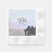Serviette En Papier Open Road Motorcycle Mariage Réception Cocktail (Devant)