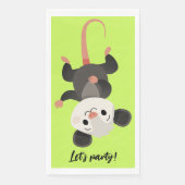 Serviette En Papier Opossum drôle “Faisons la fête” Vert (Devant)