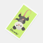 Serviette En Papier Opossum drôle “Faisons la fête” Vert (Coin)