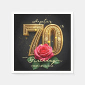Serviette En Papier Opulent Glamour Chic Rose Gold 70e anniversaire (Devant)