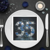 Serviette En Papier Opulent Sapphire Diamond 35e anniversaire fête