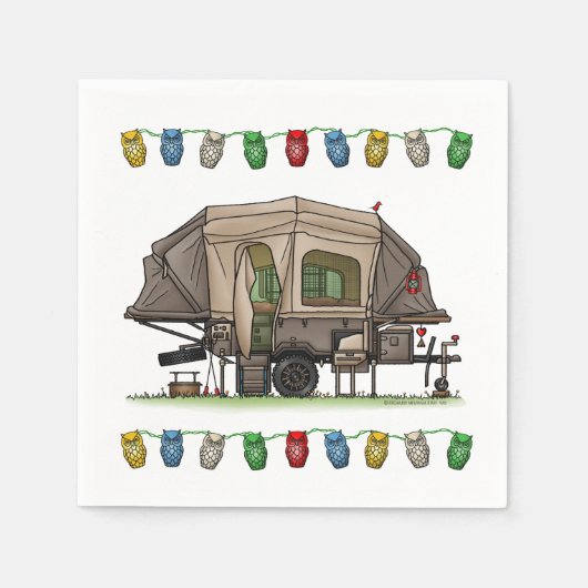 Serviette En Papier Opus 4 Pop Up Camper RV heureux camper (Devant)