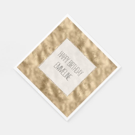 Serviette En Papier Or antique Glitz blanc (Coin)