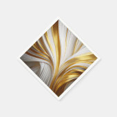 Serviette En Papier Or Blanc Rétro (Coin)