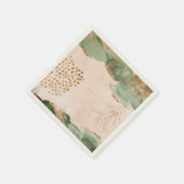 Serviette En Papier Or Botanique Eucalyptus Moderne Verdure Abstrait (Coin)