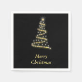 Serviette En Papier Or brillant sapin de Noël noir (Devant)